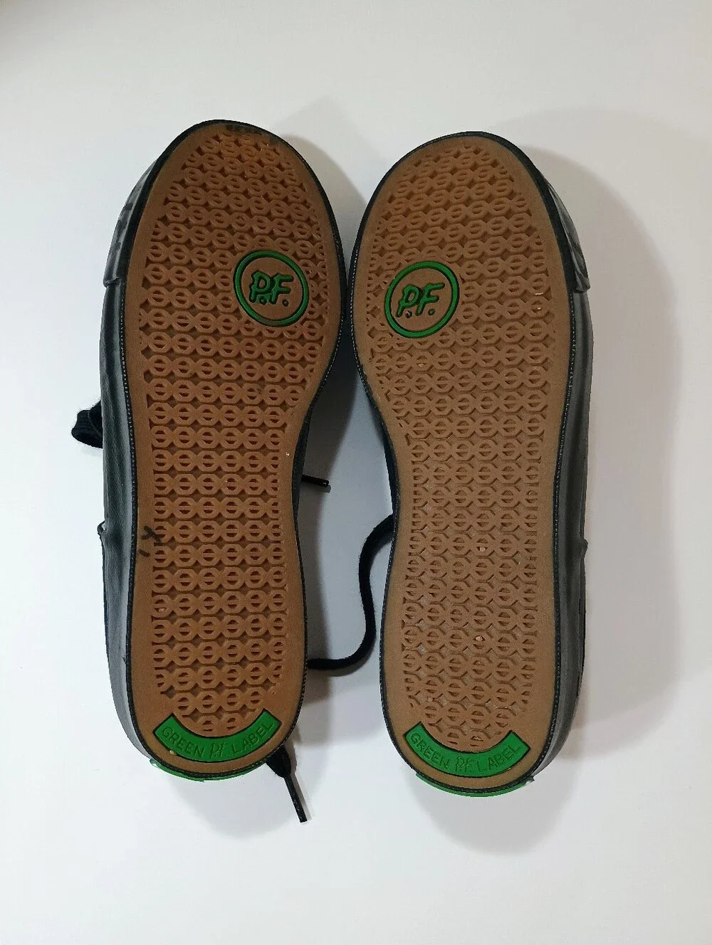 PF Flyers Logo Black Lo Top Canvas Sneakers Bob Cousy Green Label W 8 Men 6.5